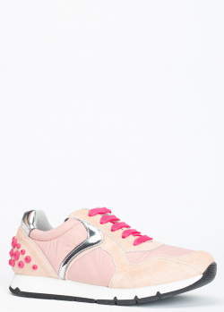 Розовые кроссовки Voile Blanche с яркими шнурками, фото